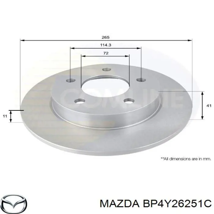 Купити BP4Y26251C Mazda Диск заднього гальма