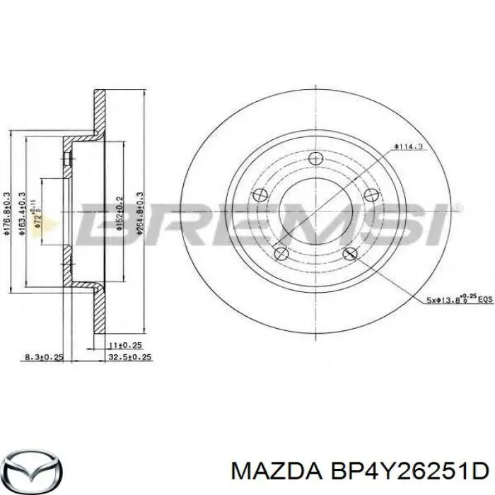 Гальмівні диски BP4Y26251D Mazda