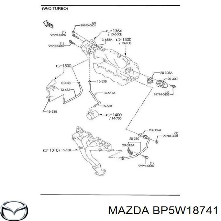 Перетворювач тиску (соленоїд) наддуву/EGR Mazda 323 F 6 (BJ) (Мазда 323)