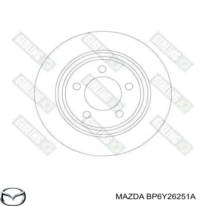 Диск гальмівний задній BP6Y26251A Mazda