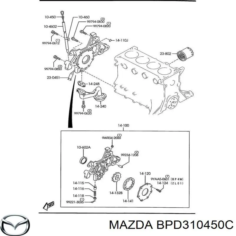 Щуп-індикатор рівня масла в двигуні Mazda BPD310450C ціна, від 33.36 USD
