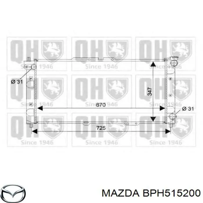 Радіатор основний Mazda BPH515200 ціна, від 81.53 USD