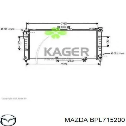 Радіатор BPL715200 Mazda