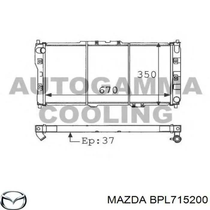 Радіатор основний Mazda BPL715200 ціна, від 81.53 USD