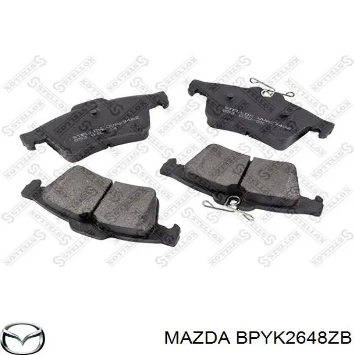 BPYK2648ZB Mazda колодки гальмові задні, дискові