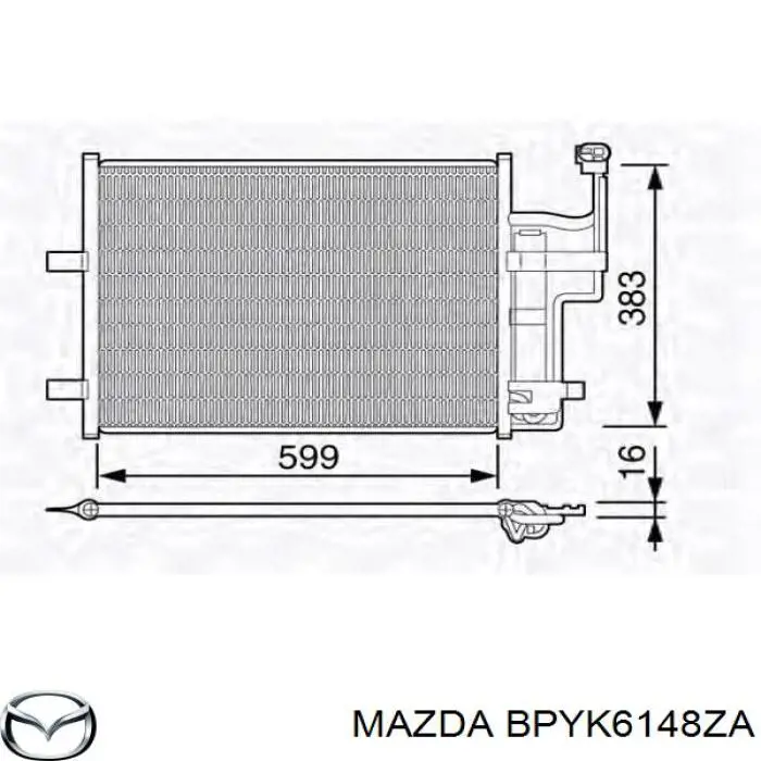 BPYK6148ZA Mazda радіатор кондиціонера