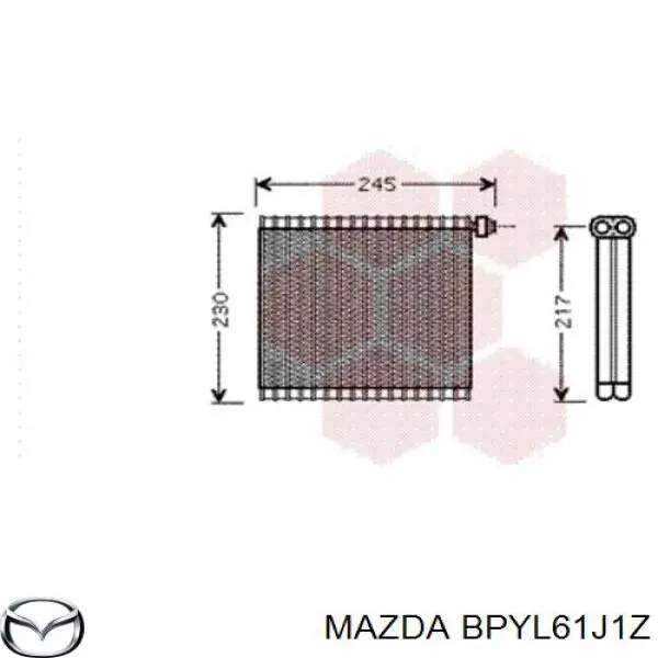 Радіатор кондиціонера салонний, випарник Mazda 3 (BK12) (Мазда 3)