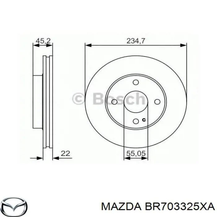 Гальмівні диски передні BR703325XA Mazda