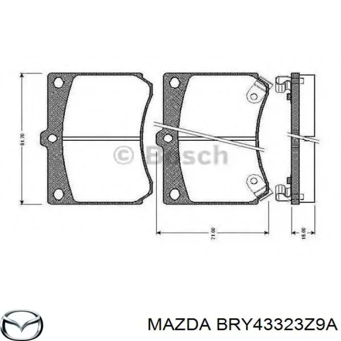Гальмівні колодки Mazda BRY43323Z9A ціна, від 14.11 USD