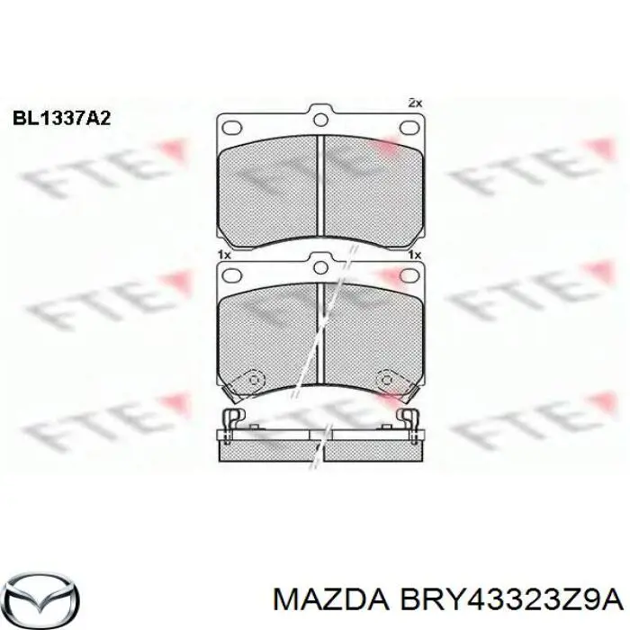 Купити BRY43323Z9A Mazda Колодки гальмівні передні, дискові