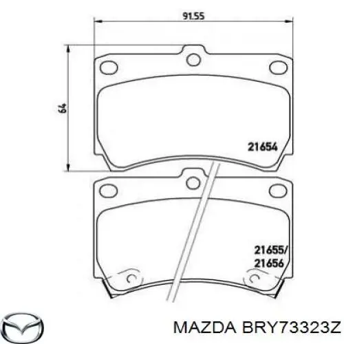 Тормозні колодки Mazda BRY73323Z
