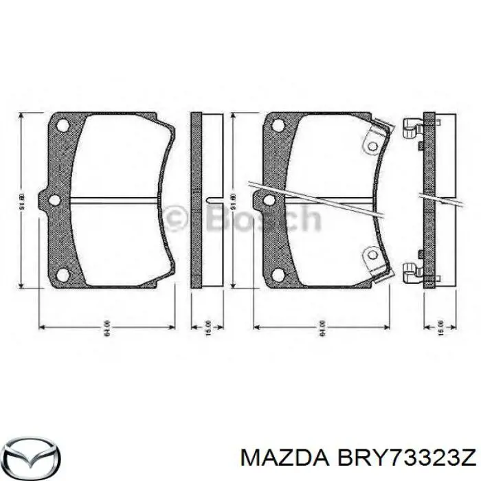 Гальмівні колодки Mazda BRY73323Z ціна, від 13.94 USD