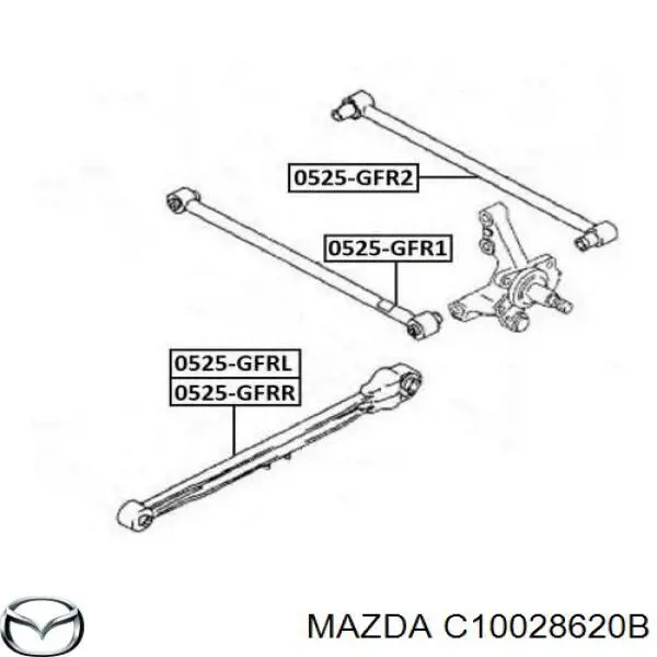 Важіль задньої підвіски нижній, лівий/правий на Mazda Premacy (CP)