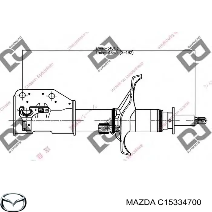 C15334700 Mazda амортизатор передній, правий