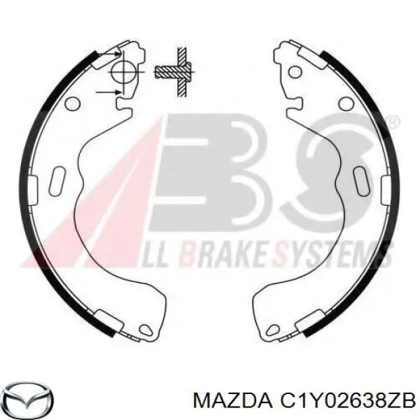 Колодки гальмові задні, барабанні C1Y02638ZB Mazda