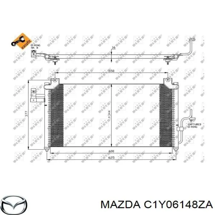 Радіатор кондиціонера C1Y06148ZA Mazda