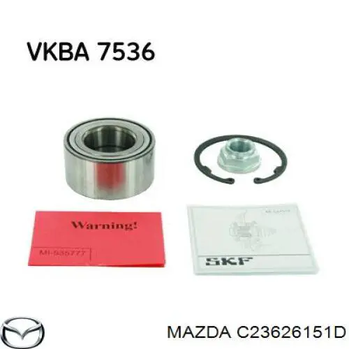 Комплект підшипник маточини передньої Mazda C23626151D ціна, від 34.27 USD