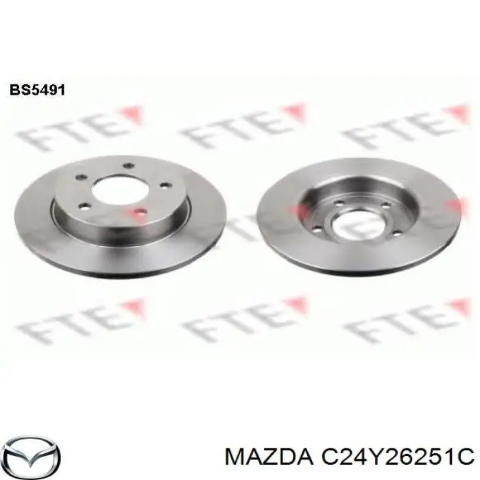 Диск гальмівний задній Mazda C24Y26251C