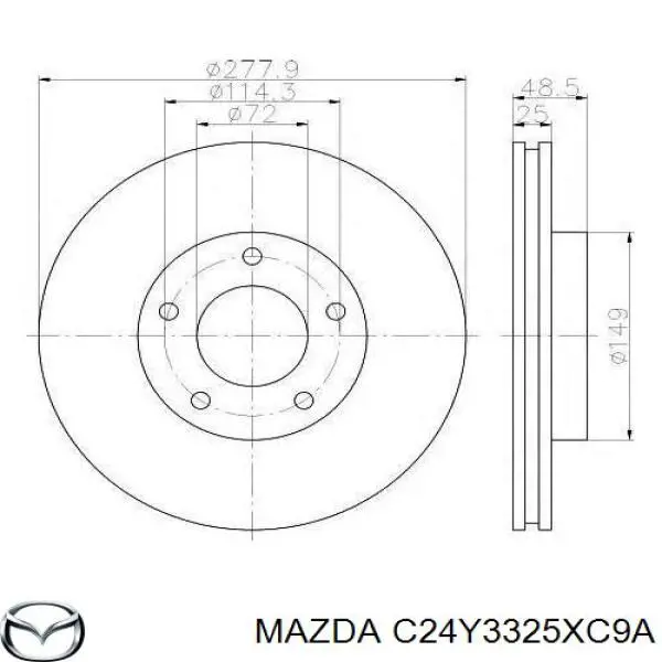 C24Y3325XC9A Mazda диск гальмівний передній