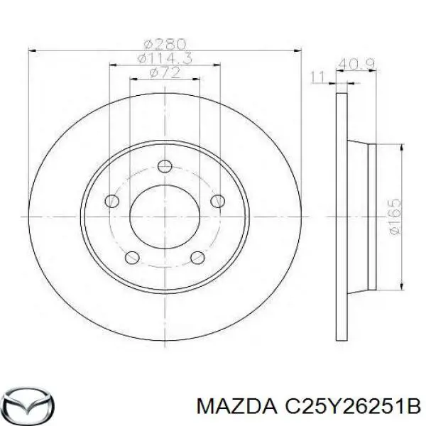 Купити C25Y26251B Mazda Диск заднього гальма