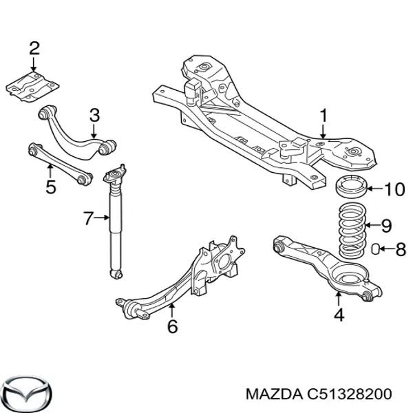 Купити C51328200 Mazda Цапфа - поворотний кулак заднім виходом,