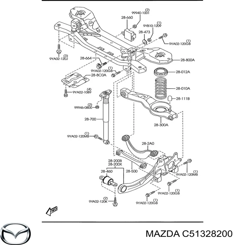 C51328200 Mazda Кулак поворотний правий
