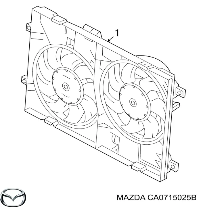 Купити CA0715025A Mazda Електровентилятор охолодження в зборі (двигун + крильчатка)