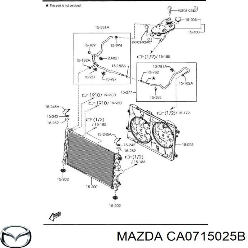 CA0715025A Mazda Електровентилятор радіатора