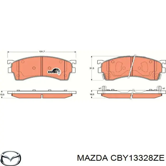 Гальмівні колодки Mazda CBY13328ZE ціна, від 20.93 USD