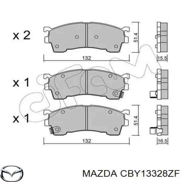 Колодки гальмівні передні, дискові CBY13328ZF Mazda