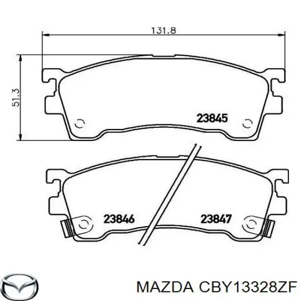 Гальмівні колодки Mazda CBY13328ZF ціна, від 21.43 USD