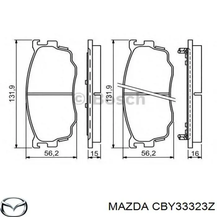 Гальмівні колодки Mazda CBY33323Z ціна, від 18.20 USD