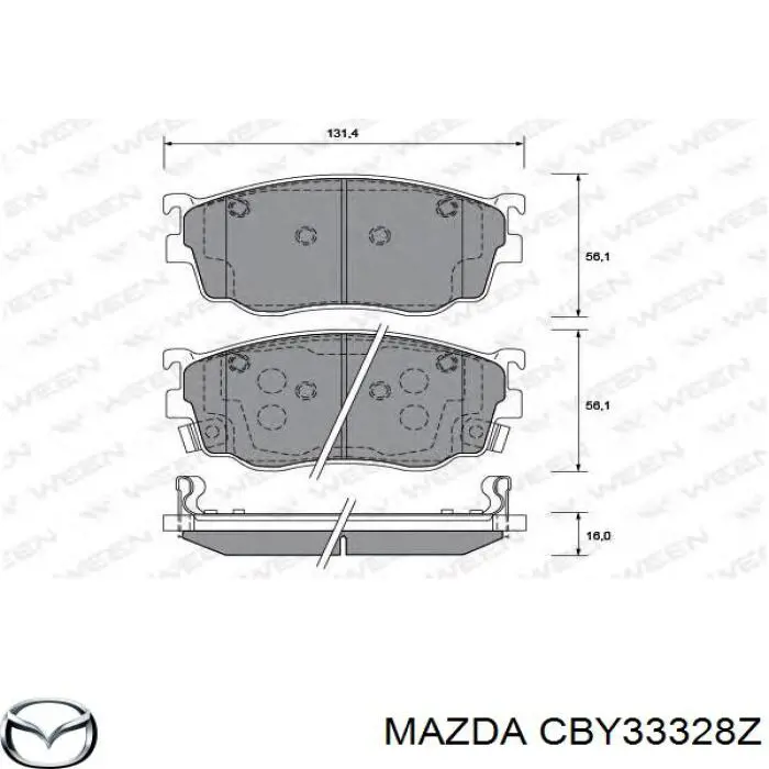 CBY33328Z Mazda колодки гальмівні передні, дискові