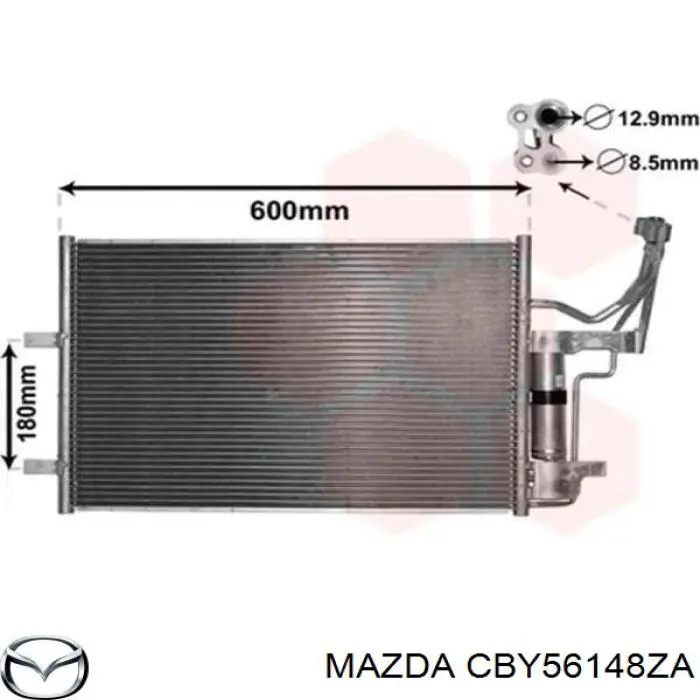 Конденсатор кондиціонера Mazda CBY56148ZA ціна, від 44.34 USD