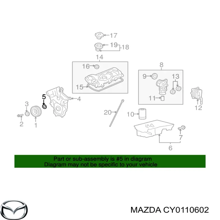 Сальник коленвалу CY0110602 Mazda
