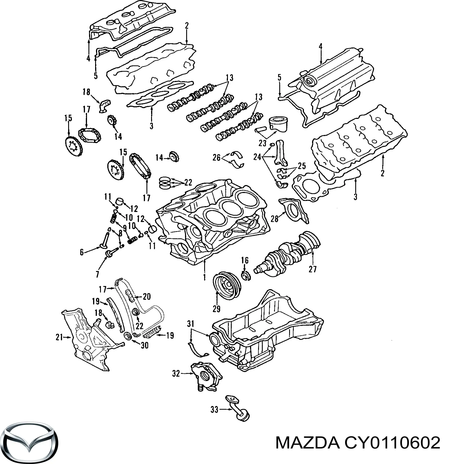 Сальник колінвала двигуна, передній Mazda CX-9 (TB) (Мазда CX-9)