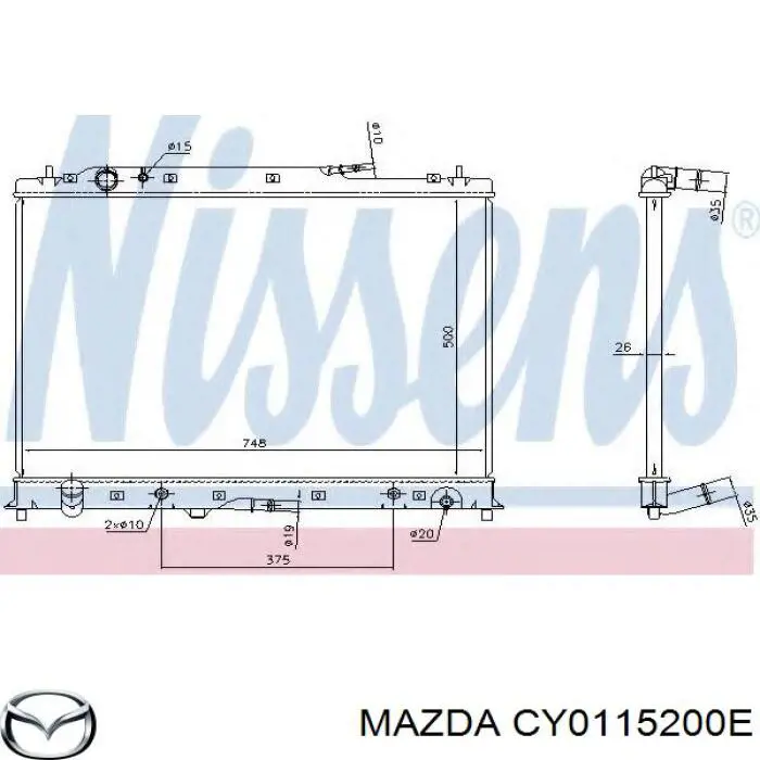 Радіатор охолодження двигуна на Mazda CX-9 SPORT 