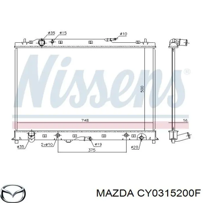 Радіатор CY0315200F Mazda