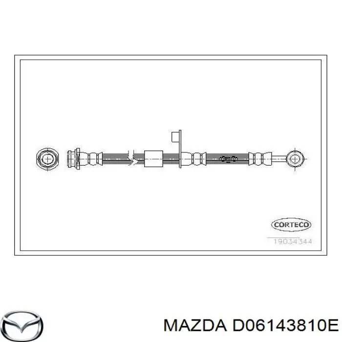 Шланг гальмівний задній, лівий Mazda D06143810E ціна, від 7.49 USD