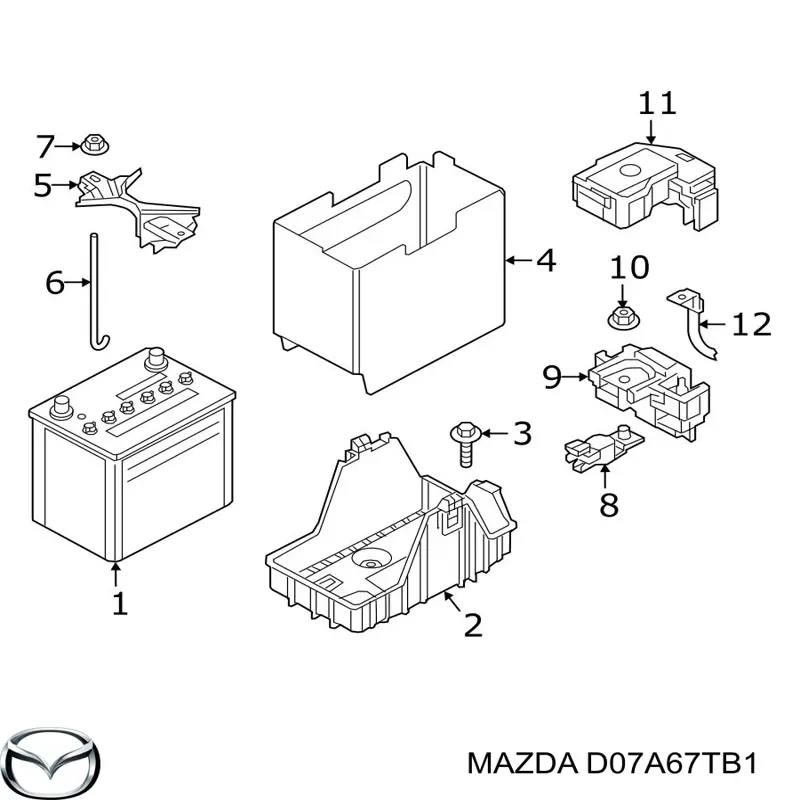 Купити D07A67TB1 Mazda Клема акумулятора (АКБ)