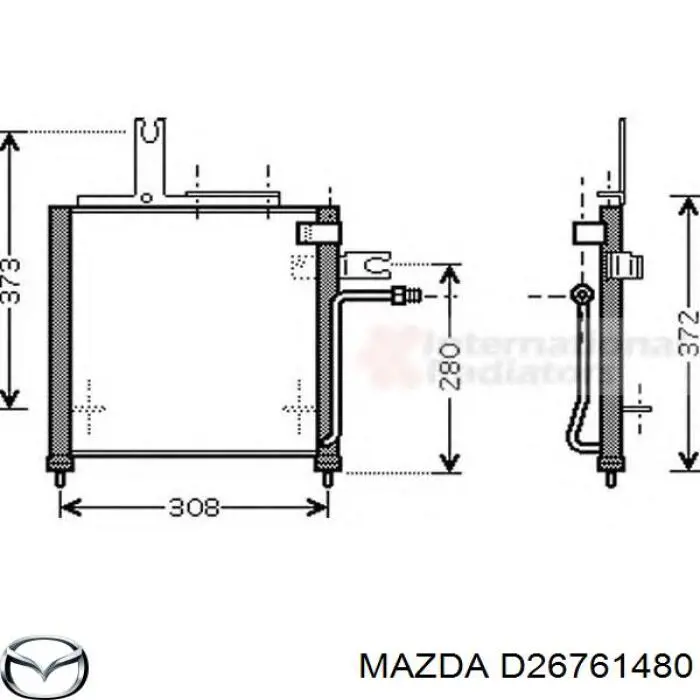 Радіатор охолодження кондиціонера Mazda D26761480A