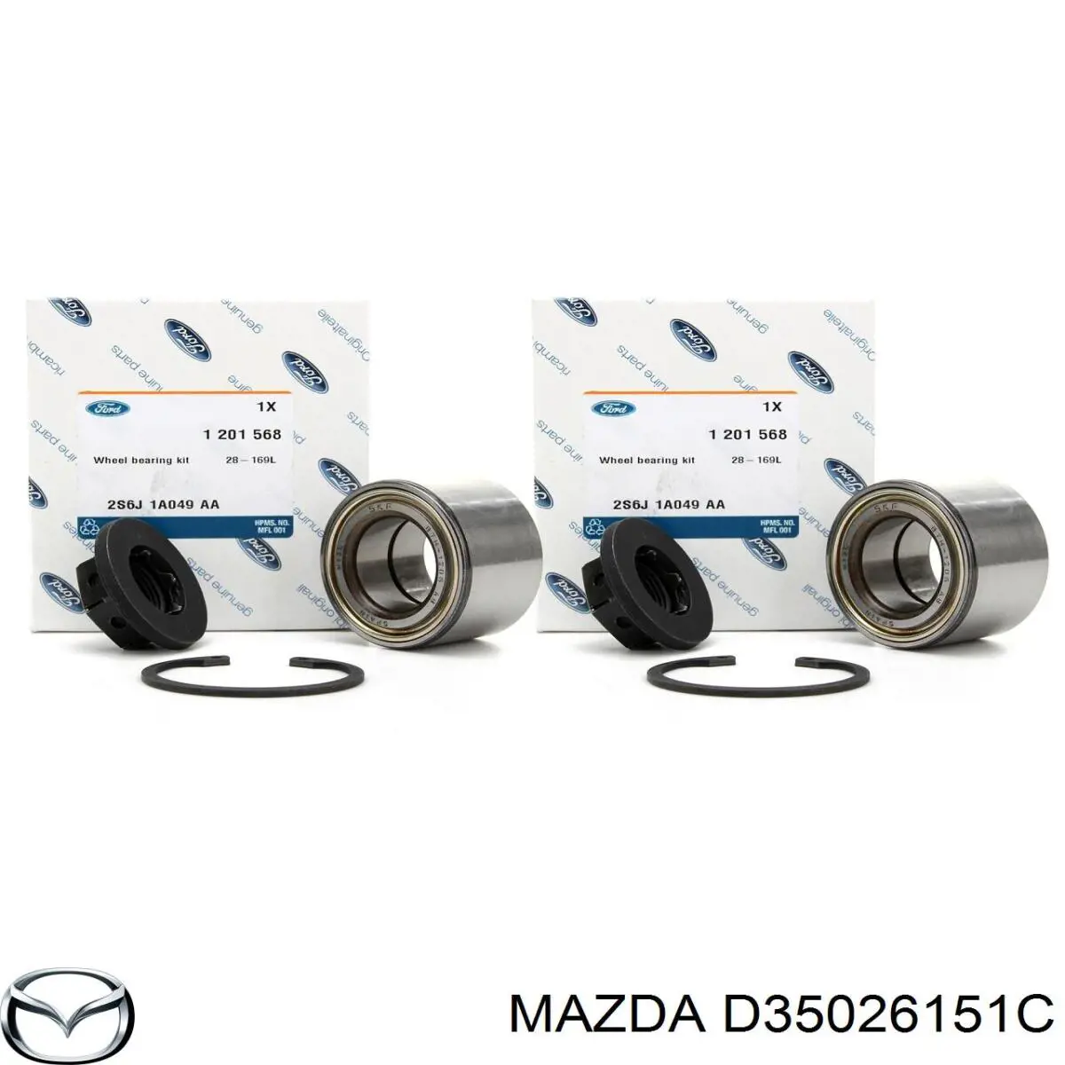 Підшипник маточини задньої Mazda D35026151C ціна, від 16.51 USD