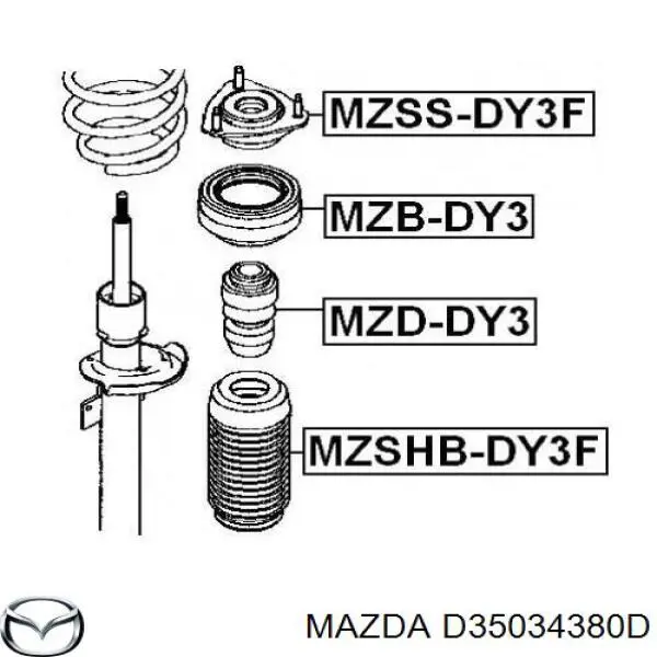 Опора амортизатора переднього D35034380D Mazda