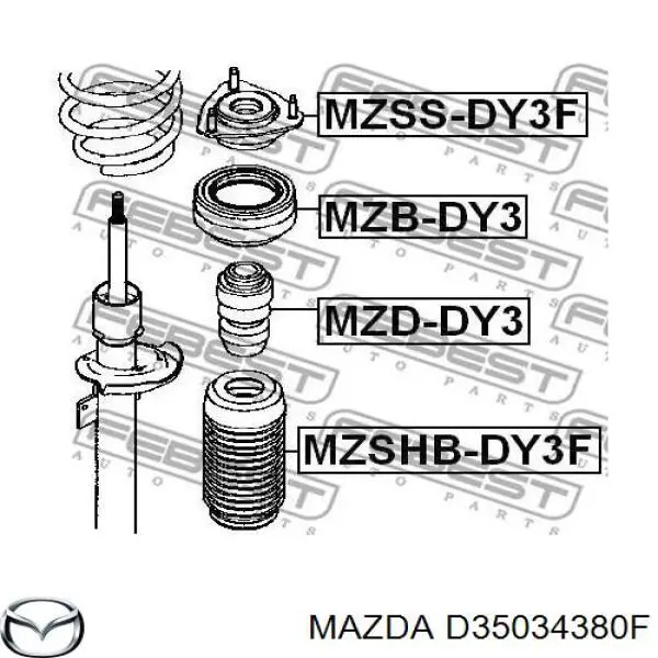 Опора амортизатора переднього D35034380F Mazda