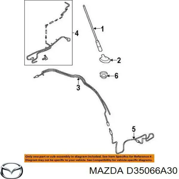 Шток антени Mazda D35066A30 ціна, від 18.36 USD