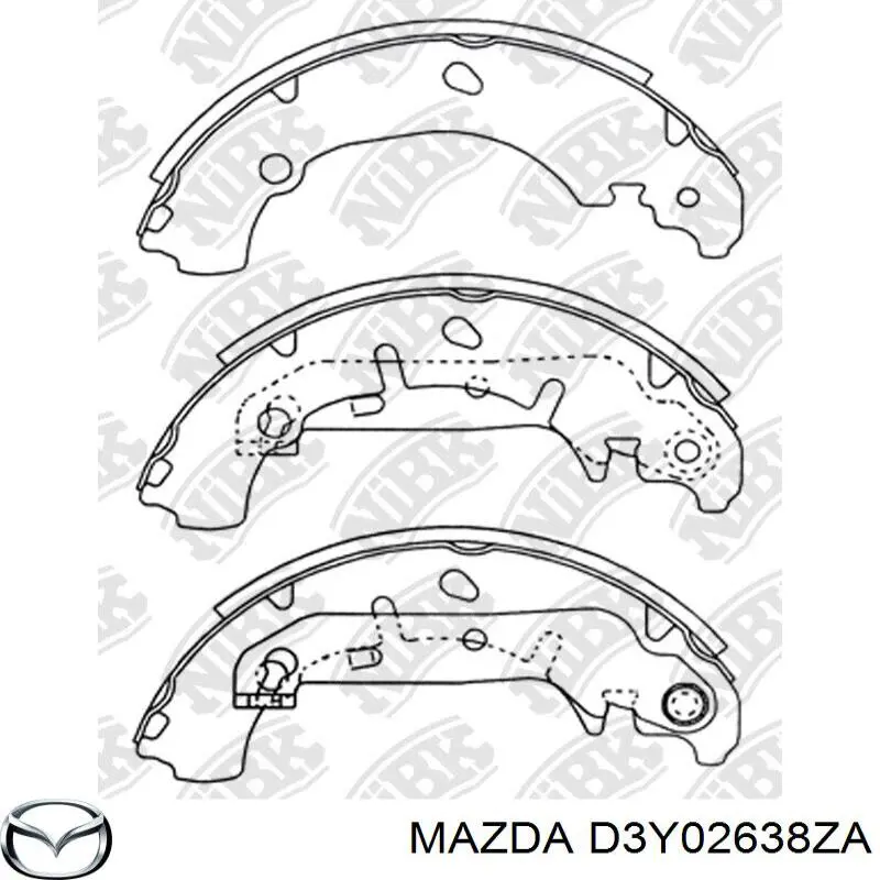 D3Y02638ZA Mazda колодки гальмові задні, барабанні