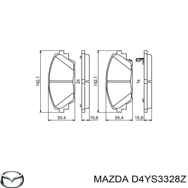 Колодки гальмівні передні, дискові D4YS3328Z Mazda