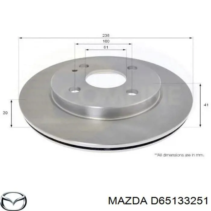 D65133251 Mazda Гальмо дискове переднє