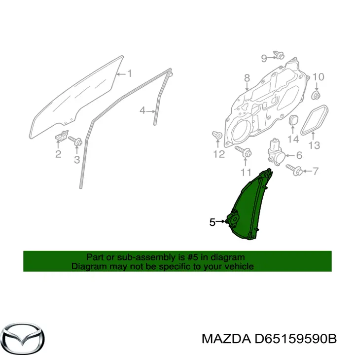  Механізм склопідіймача двері задньої, правої Mazda 2 