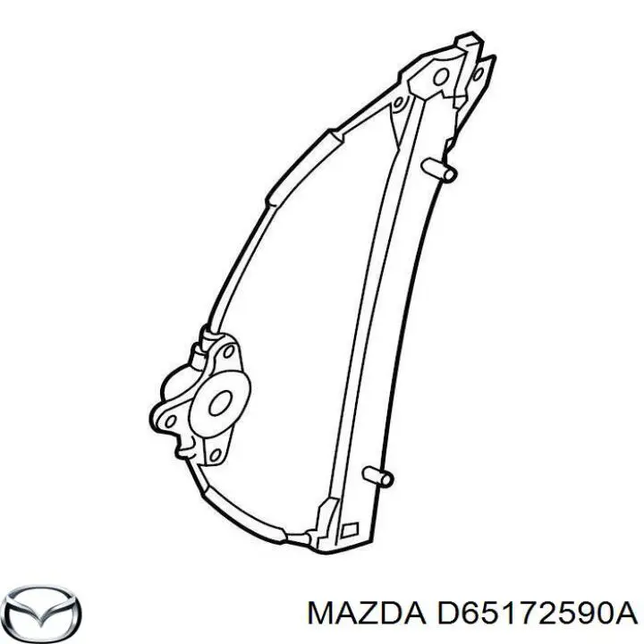D65172590A Mazda механізм склопідіймача двері задньої, правої